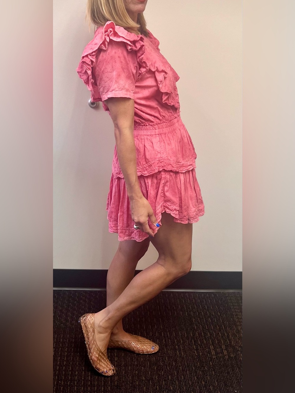 LoveShackFancy Pink Ruffled Mini Dress - Picture 3 of 7